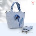 Balde crossbody portátil étnico tie dye flor feminino Bolsa